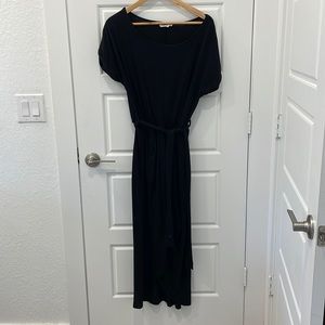 Black midi wrap dress